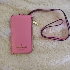 kate spade Card Case Lanyard SURF PINK NWOT